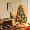 thumbnail image 1 of HOMCOM 6ft Tall Pre-Lit Snow-Flocked Artificial Christmas Tree with Realistic Branches, 250 Warm White LED Lights and 928 Tips, 1 of 9