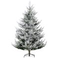 thumbnail image 1 of HOMCOM 7.5 FT Artificial Christmas Tree, Flocked Hinged Xmas Tree with 1218 Tips, Steel Base, Auto Open, Green, 1 of 11