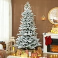 thumbnail image 1 of HOMCOM 7.5 ft Artificial Frosted Christmas Tree with Realistic Branches, Wide Full Spruce Holiday Decor, Hinged Xmas Tree, Easy Assembly, 1 of 9