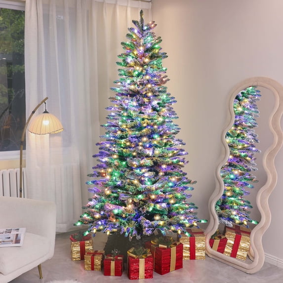 7 5 Flocked Christmas Tree Pre Litnull