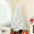 thumbnail image 1 of HOMCOM 7.5ft Artificial White Christmas Tree, Holiday Décor with Steel Base, 1 of 9