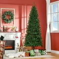 thumbnail image 1 of HomCom Green Unlit Full Slim Noble Fir Hinged Artificial Christmas Tree, with Realistic Plastic Branches including 865 Tips 7', 1 of 9