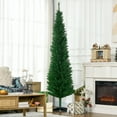 thumbnail image 1 of HOMCOM 7' Artificial Pencil Christmas Tree, Slim Xmas Tree with 499 Branch, 1 of 9