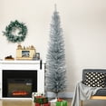 thumbnail image 1 of HOMCOM 7' Artificial Pencil Christmas Tree, Slim Xmas Tree with 499 Branch, 1 of 9