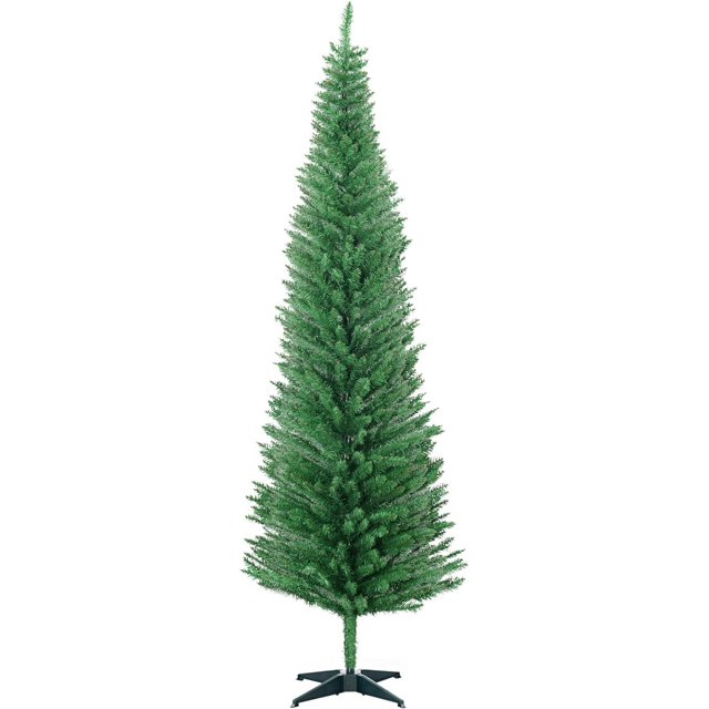 7' Artificial Pencil Christmas Tree, Slim Xmas Tree with 499