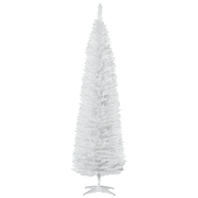 7' Artificial Pencil Christmas Tree, Slim Xmas Tree with 499