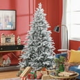 thumbnail image 1 of HOMCOM 7 Foot Snow Flocked Artificial Christmas Tree, Easy Assembly, 1 of 9