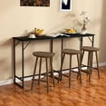 thumbnail image 1 of HOMCOM 70" Long Bar Table with Charging Station, Industrial Style Rectangular Bar Height Pub Table with Steel Frame, Black Wood Grain, 1 of 9