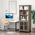 HOMCOM 71" Bookcase Storage Hutch Cabinet with Adjustable Shelves and ...