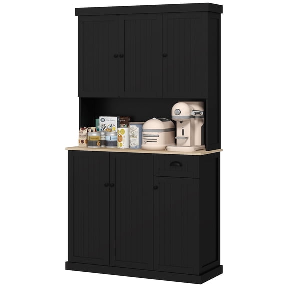 HOMCOM 71" Buffet with Hutch, Kitchen Pantry Storage Cabinet with Drawer