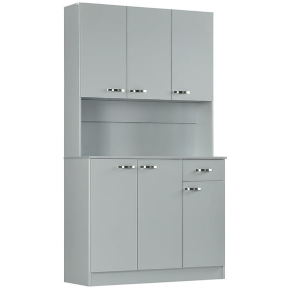 HOMCOM 71" Buffet with Hutch, Kitchen Pantry with 6 Doors and Drawer