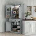 thumbnail image 1 of HOMCOM 71" LED Kitchen Pantry Cabinet, Tall Storage Cabinet with 6 Door Shelves, a Drawer and 4 Adjustable Shelves, Gray, 1 of 9