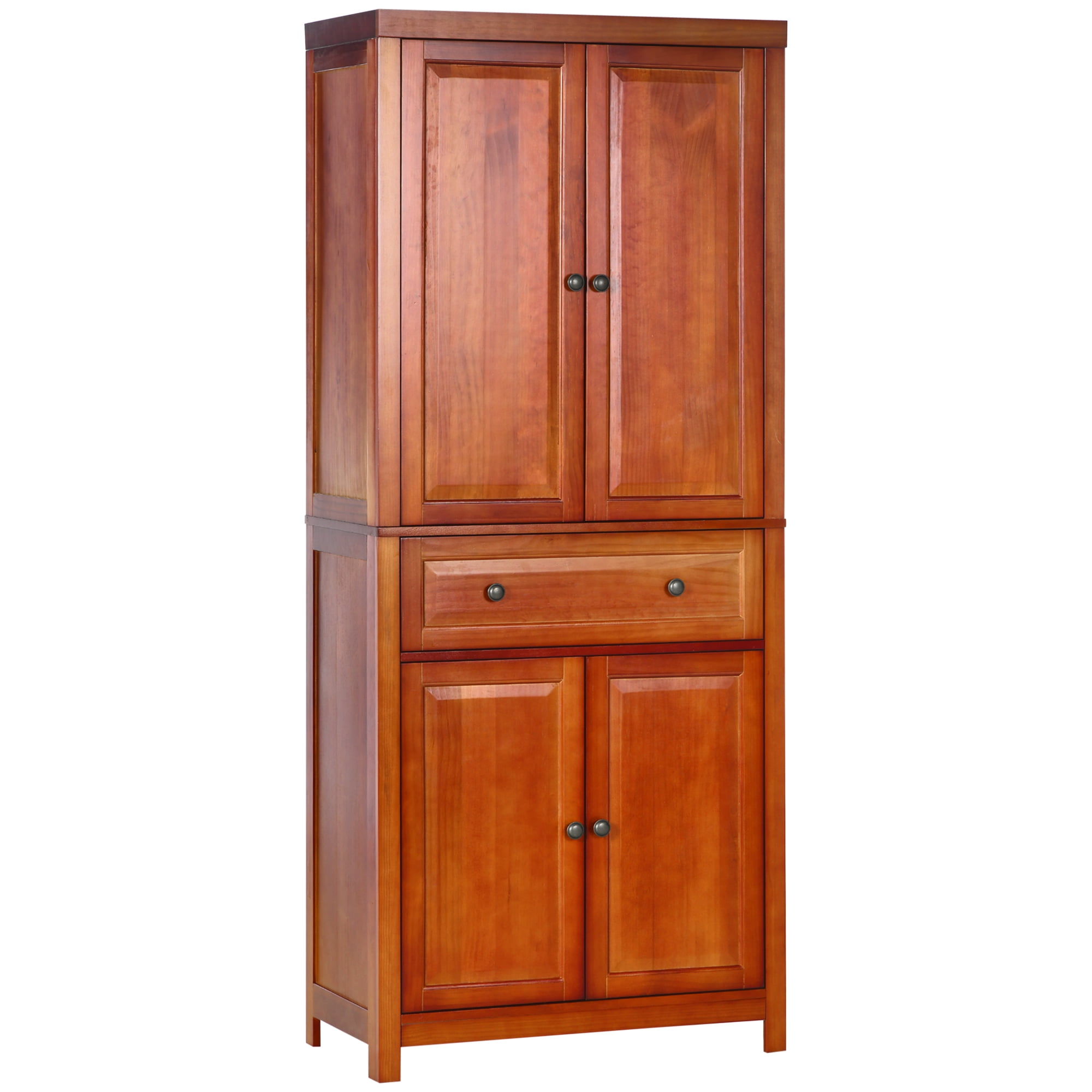72.5" Pinewood Large Kitchen Pantry Storage Mahogany