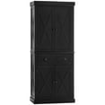 thumbnail image 1 of HOMCOM 72" Kitchen Pantry Storage Cabinet, Traditional Freestanding Cupboard with 4 Doors and 2 Adjustable Shelves, Large Central Drawer, X-Frame, Black, 1 of 10