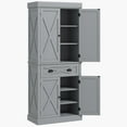 thumbnail image 1 of HOMCOM 72" Kitchen Pantry Storage Cabinet with Adjustable Shelves Gray, 1 of 9