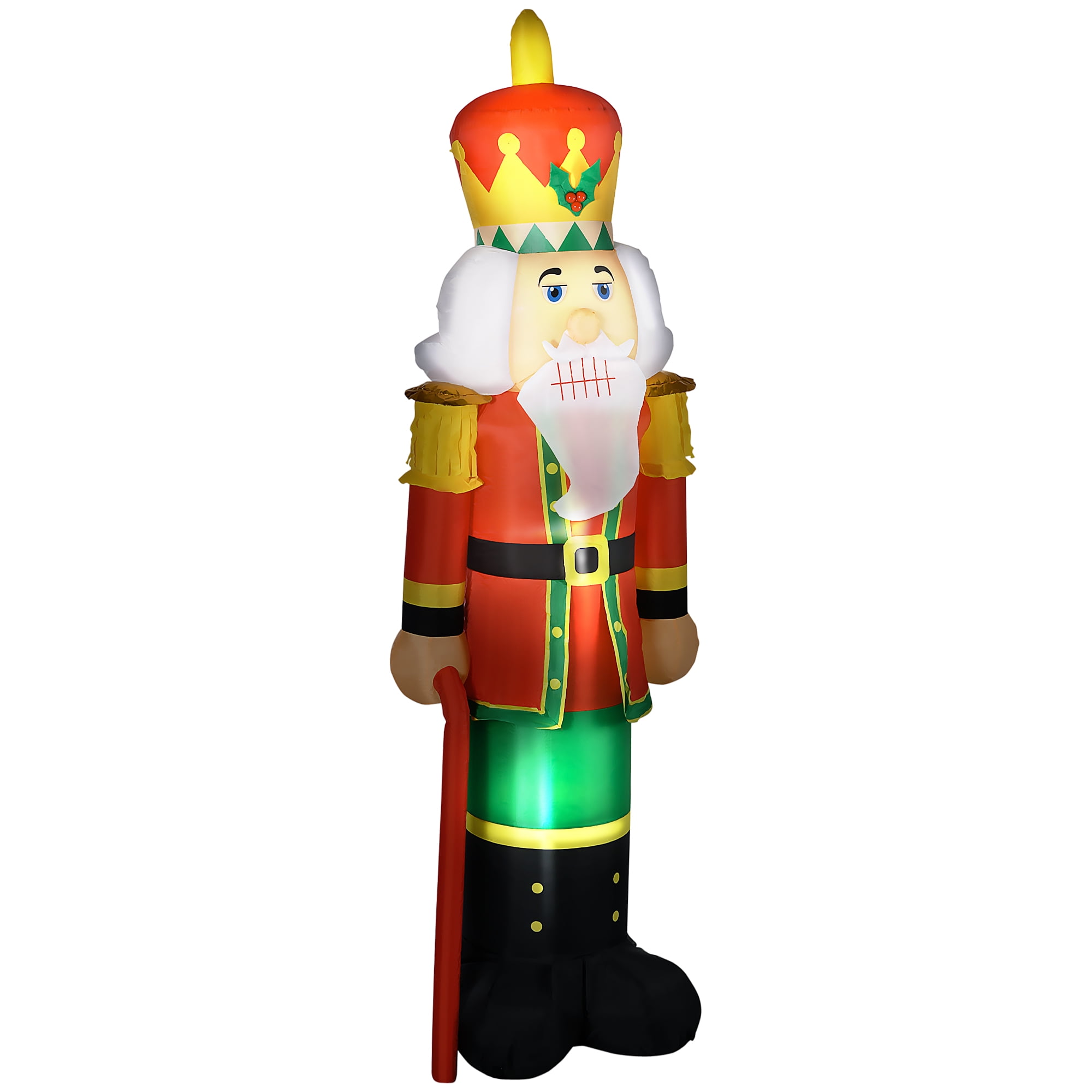 8' Inflatable Christmas Nutcracker Soldier, BlowUp LED Yard