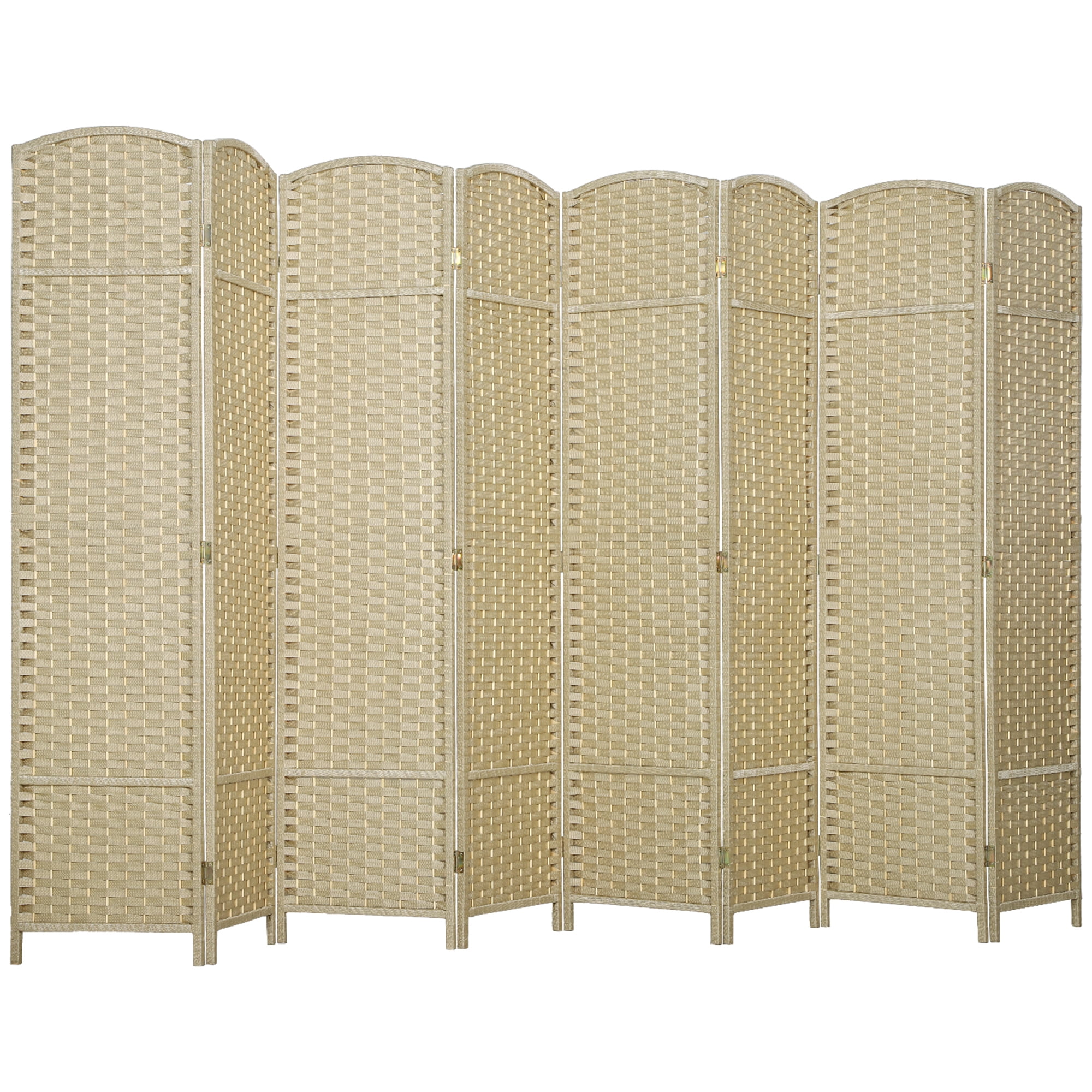 HOMCOM 8 Panel Room Divider Freestanding Folding Privacy Screen Beige