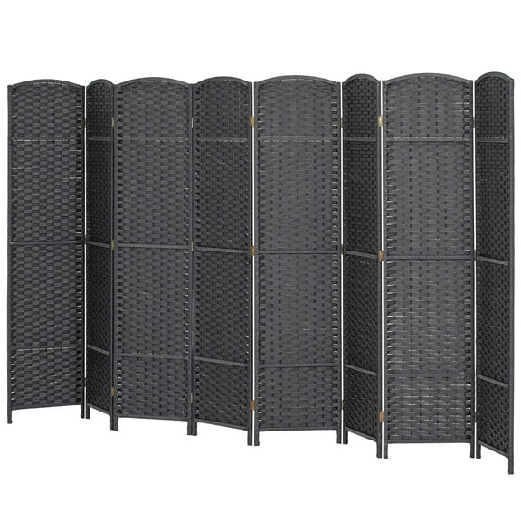HOMCOM 8 Panel Room Divider Freestanding Folding Privacy Screen, Gray
