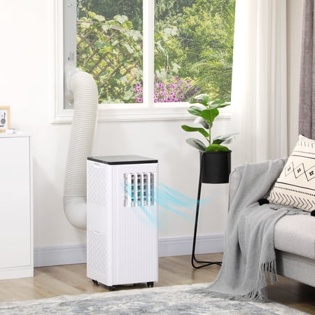 HOMCOM 8000/6500BTU Smart Portable Air Conditioner for 344Sq.Ft, White