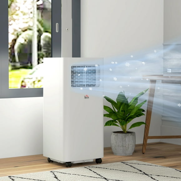 HOMCOM 8000 BTU 345 Sq Ft Portable Air Conditioner with Timer, White