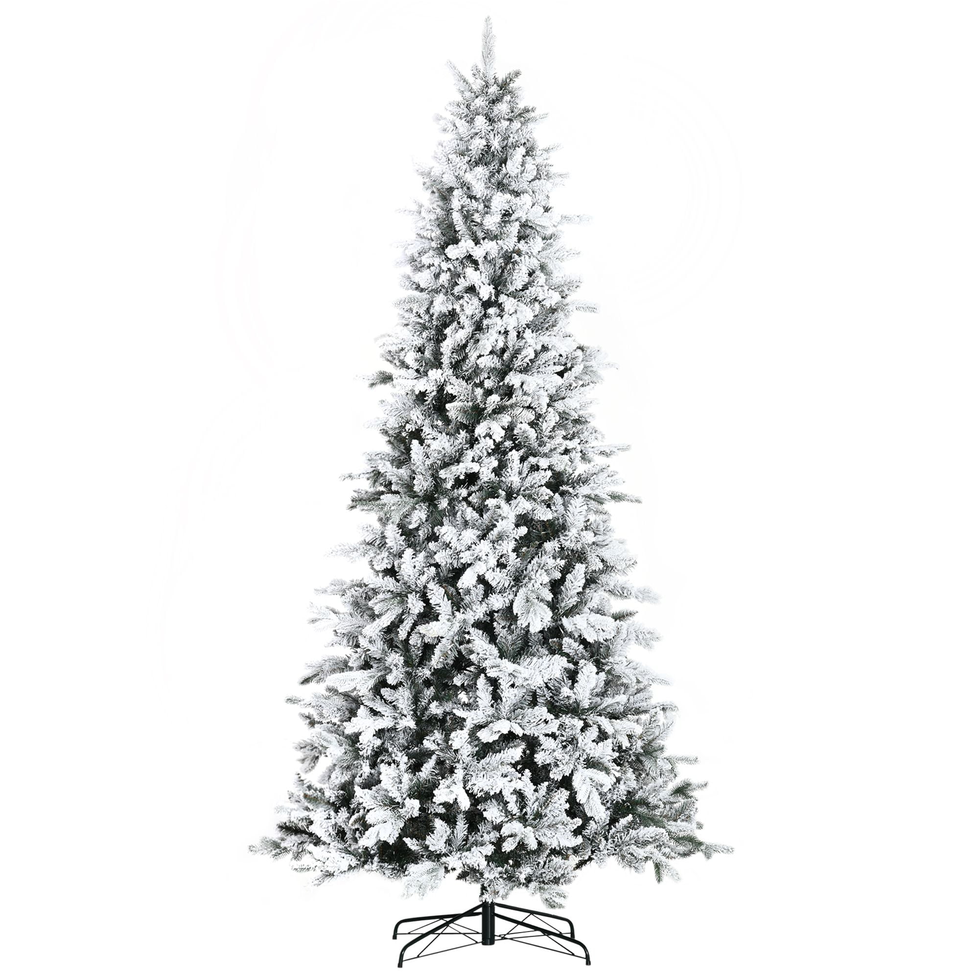 Downswept Flocked Christmas Trees