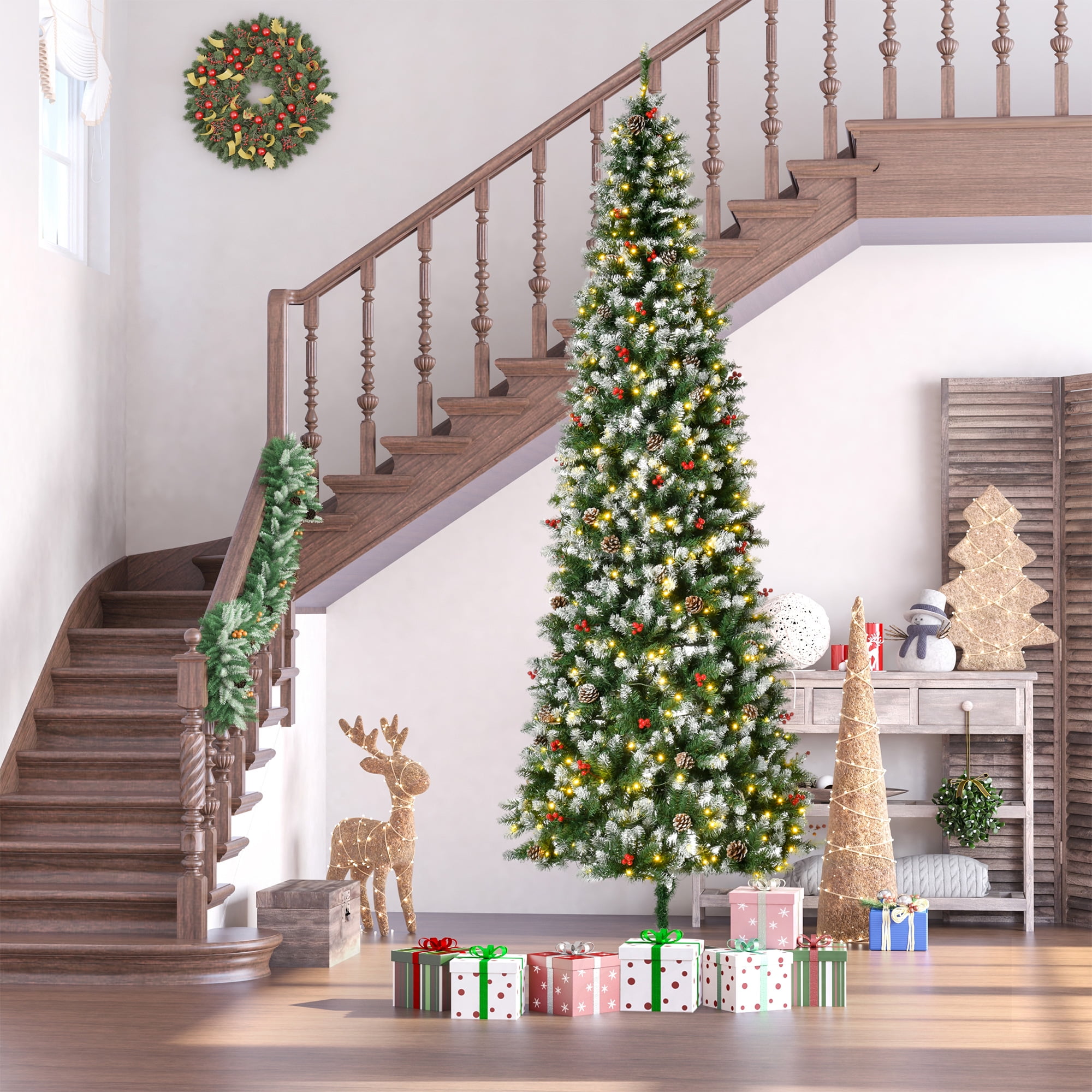 Holiday Time 6.5ft Pre-Lit Glittering Frost Pine Christmas