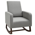 thumbnail image 1 of HOMCOM Accent Lounge Rocking Chair with Solid Curved Wood Base, Grey, 1 of 9