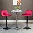 thumbnail image 1 of HOMCOM Adjustable Velvet Swivel Bar Stool, Red (Set of 2), 1 of 9