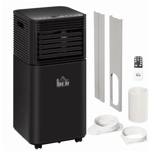 HOMCOM Air Conditioner 10000BTU AC Unit Cools Dehumidify Fan Modes Remote 24H Timer Black
