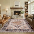 thumbnail image 1 of HOMCOM Area Rug 4x6, Non-Slip Machine Washable Rug, Boho Print Pattern Medallion Carpet for Living Room, Bedroom, Dining Room, Tawny Brown, 1 of 9