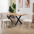 thumbnail image 1 of HOMCOM Armless Dining Chairs Set of 2, Modern Accent Chair with Wing Backrest, Linen Upholstery, Nailhead Trim for Living Room, Cream White, 1 of 9