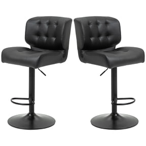 HOMCOM Bar Height Bar Stools Set of 2 with Adjustable Seat