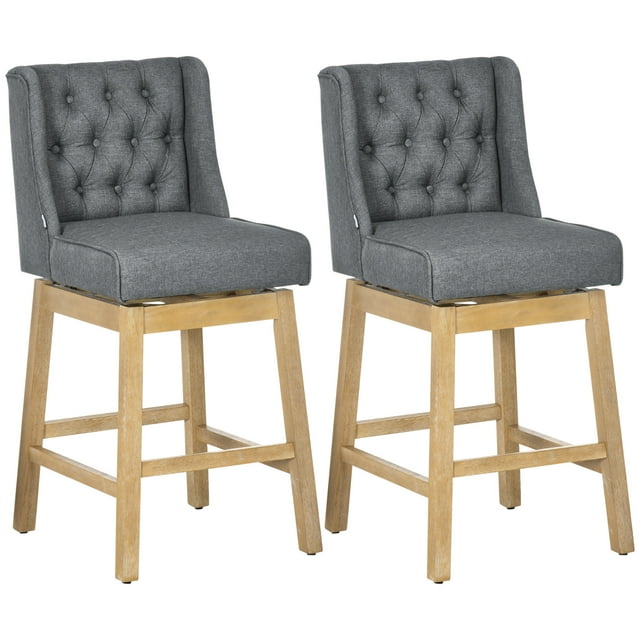 Bar Height Bar Stools Set of 2, 180 Degree Swivel Kitchen Island
