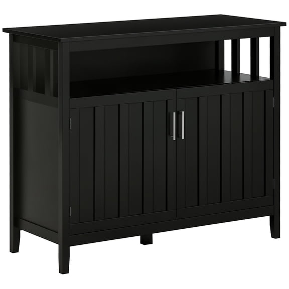 HOMCOM Black Sideboard Buffet Cabinet with 2 Doors and Adjustable Shelves, Modern Engineered Wood Coffee Bar and Console Table for Kitchen, Living Room, Entryway, 41.75" W