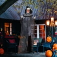 thumbnail image 1 of HOMCOM Classic Black and White Striped Clown, Outdoor Halloween Decoration with Sound & Motion Activated Light Up Eyes & Sound Effects, 1 of 9