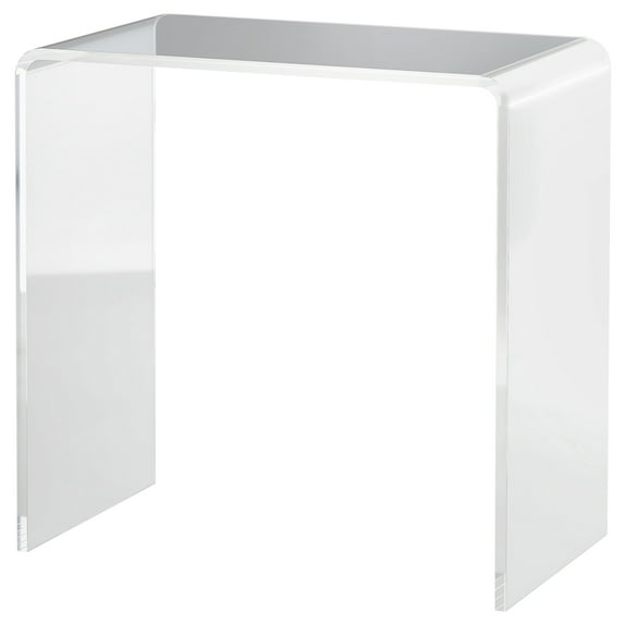 HOMCOM Clear Acrylic Side Table Waterfall End Table with Rounded Edges, 0.5 in thickness