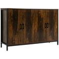 thumbnail image 1 of HOMCOM Coffee Bar Adjustable Shelves Industrial Sideboard, Rustic Brown, 1 of 8