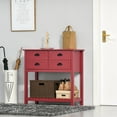 thumbnail image 1 of HOMCOM Coffee Bar Cabinet, Sideboard Buffet Cabinet, Kitchen Cabinet with 4 Drawers and Slatted Bottom Shelf for Kitchen, Living Room, Red, 1 of 9