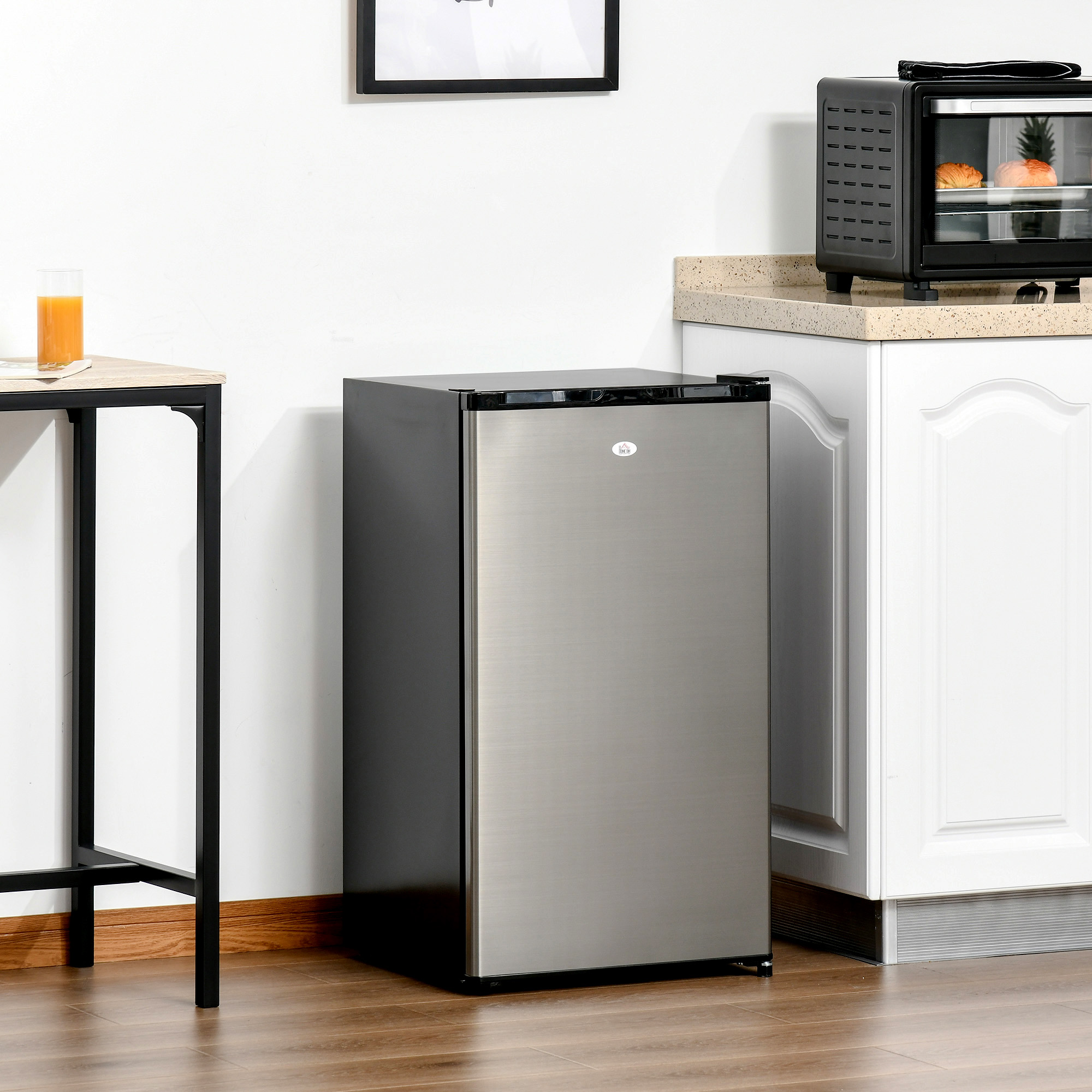 HOMCOM Mini Fridge with Freezer, Compact Mini Refrigerator with 3.1Cu ...
