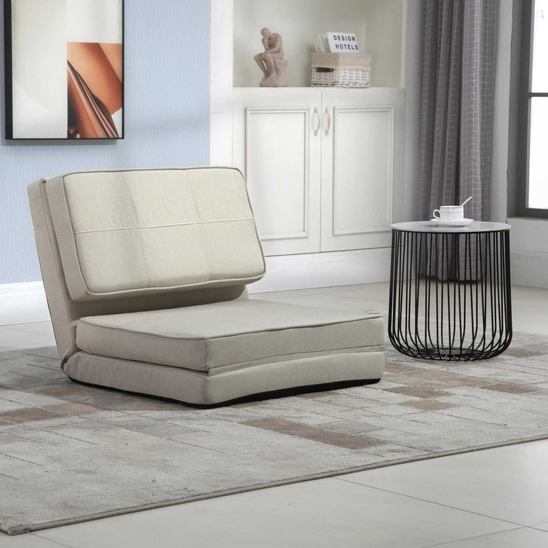 HOMCOM Convertible Flip Chair, Folding Upholstered Floor Sofa
