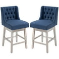 thumbnail image 1 of HOMCOM Counter Height Bar Stools Set of 2, 180 Swivel Barstools Blue, 1 of 8