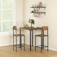 thumbnail image 1 of HOMCOM 3 Piece Bar Table and Chairs Set, Industrial Small Dining Table Set for 2, Square Kitchen Table and Stools, Walnut and Black, 1 of 10