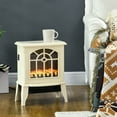 thumbnail image 1 of HOMCOM Electric Fireplace Heater, Fireplace Stove with Realistic LED Flames and Logs and Overheating Protection, 750W/1500W, Cream White, 1 of 9