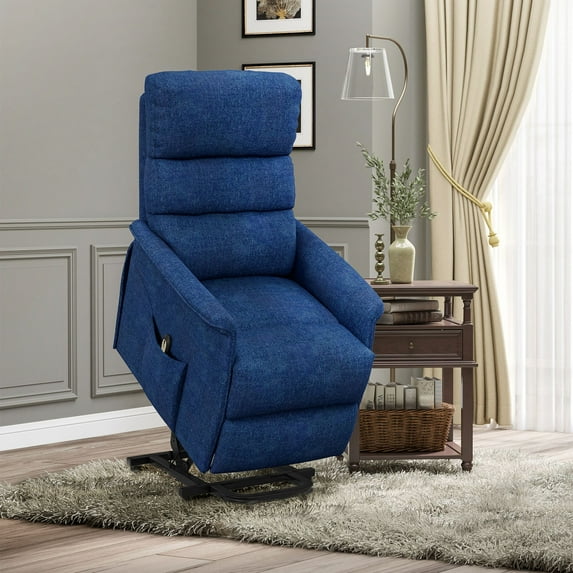 HOMCOM Electric Power Lift Recliner Chair for the Elderly, Dark Blue