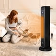 thumbnail image 1 of HOMCOM 2-In-1 Portable Electric Tower Heater, Oscillating Space Heater for Indoor Use with Remote Control, 8H Timer, 750W / 1500W, Black, 1 of 9