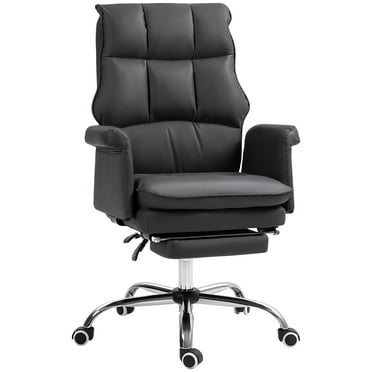 HOMCOM Executive Office Chair with Footrest, Ergonomic, Reclining, Black