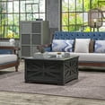 thumbnail image 1 of HOMCOM Farmhouse Coffee Table with Flip Top, Hidden Storage Compartment, Square Center Table for Living Room, Distressed Black, 1 of 9