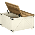 thumbnail image 1 of HOMCOM Farmhouse Coffee Table with Storage, Large Square Coffee Table, 1 of 8