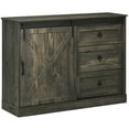 thumbnail image 1 of Homiyad Farmhouse Kitchen Sideboard, Buffet Cabinet with Sliding Barn Door and 3 Storage Drawers for Living Room, Dark Gray, 1 of 8