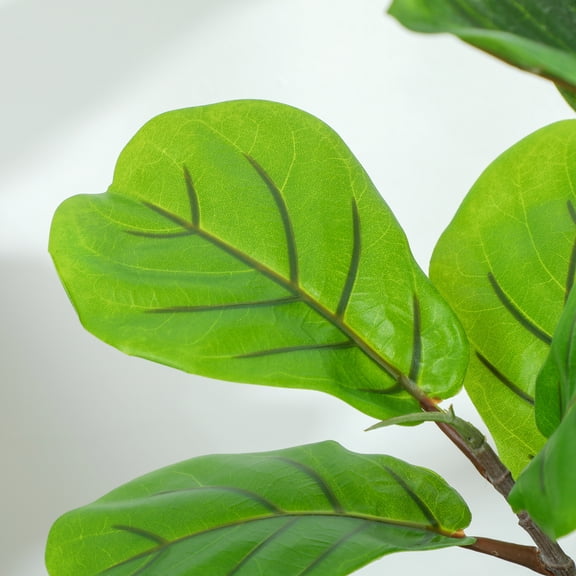 HOMCOM Faux Fiddle Leaf Fig Tree Plant, 43.3 Tall, Green PEVA Leaves